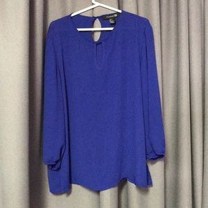 Forever21 Sheer Royal Blue Top
